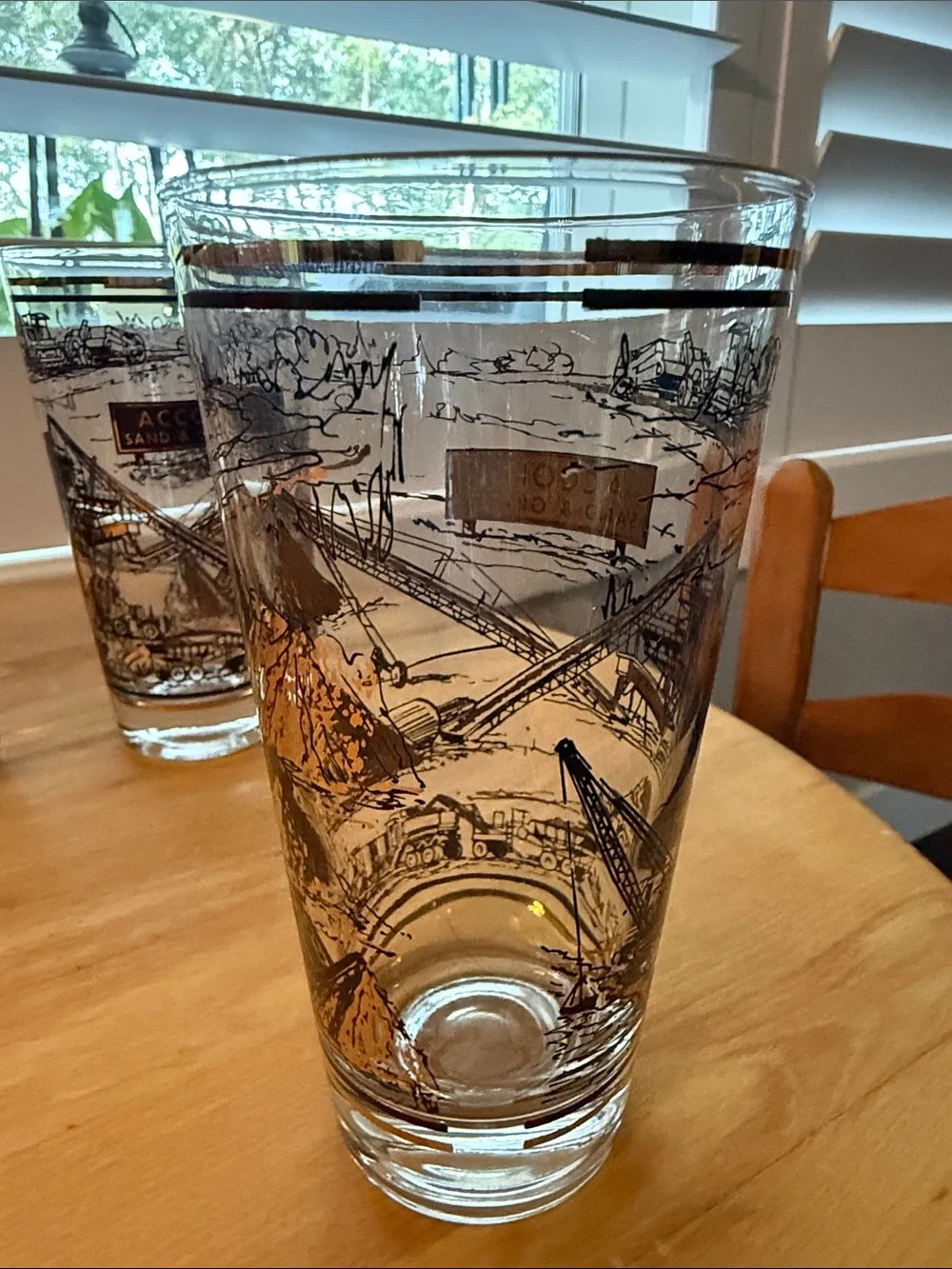 Vintage Accorsi Sand & Gravel Promotional Glasses – Set of 5